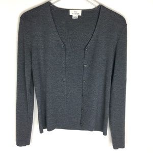 Brooks Brothers Women’s Charcoal Gray V-Neck Cardigan